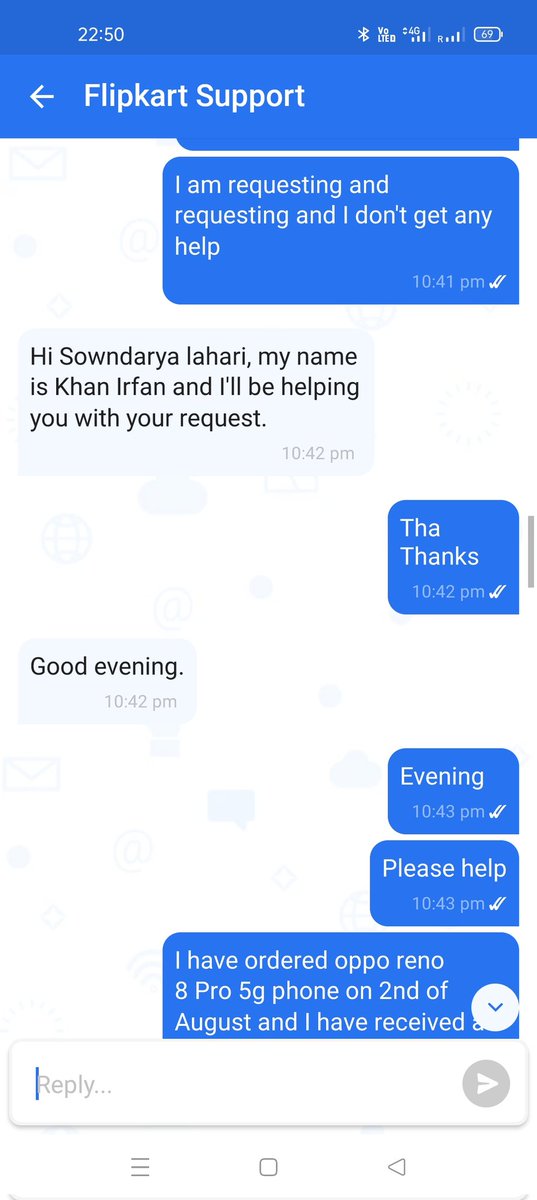 SoundaryaLahar9's tweet photo. Hi @Flipkart @flipkartsupport @_sachinbansal @_Kalyan_K I have been asking your support on day to day basis. But now from 17th Aug it's postponed to 23rd Aug, with no solution. I am seriously tired &amp; exhausted. Will I get a resolution for this. It's a request #flipkartsupport https://t.co/YhoRdkEFrb
