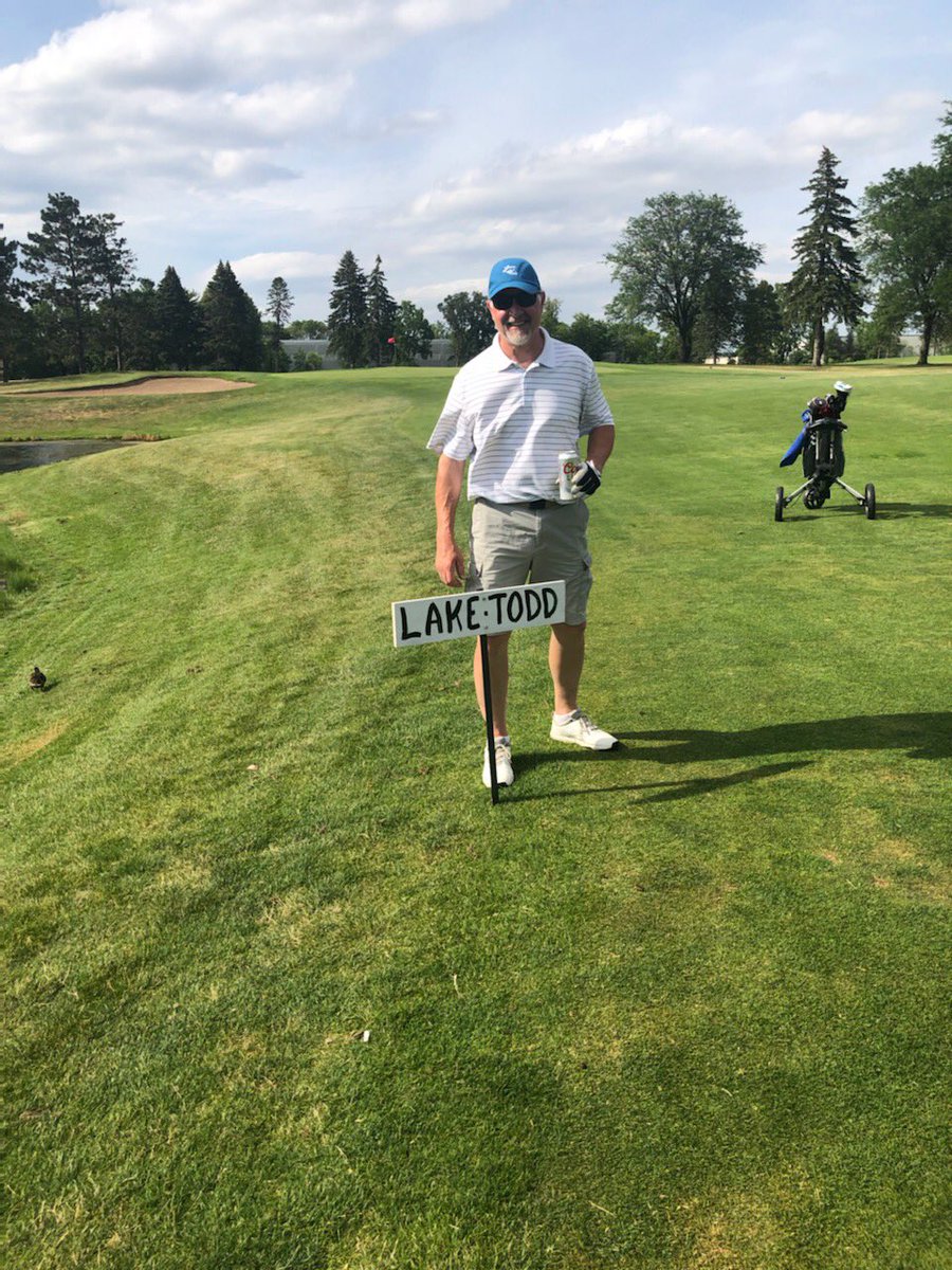 stutodden's tweet photo. @PGA Last year, Clubs roll into the pond…this year, you get the pond named after you. 
#EscapeToGolf https://t.co/49F6yS7Ccv