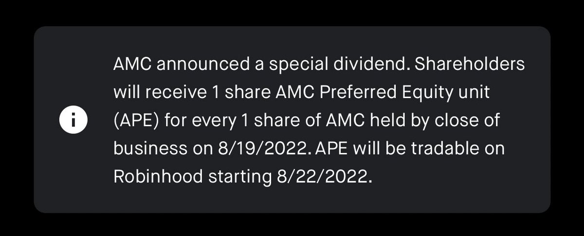 Ryan__Rigg's tweet photo. 👀 Robinhood now stating, in-app, that “APE will be tradeable on Robinhood starting 8/22/2022.” $AMC #AMC $APE #APE https://t.co/ZdJeB1jXyF