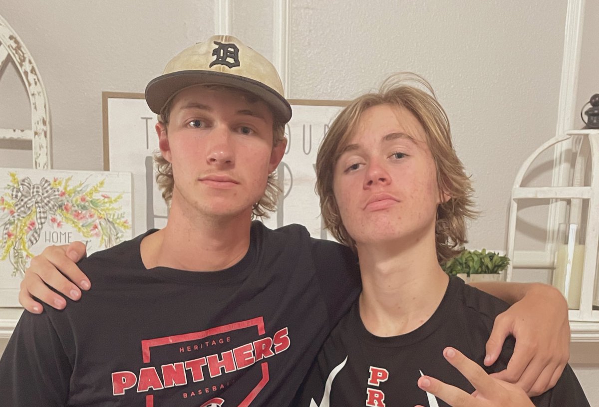 ErinGerdes's tweet photo. 44 years combined! My 24th year as an educator, Ethan is a Senior, Owen is in 8th. We all had great days!! #GCISDFirstDay #BESTexans #CMScelebrates #chpantherpride https://t.co/6tXbUJSGOz
