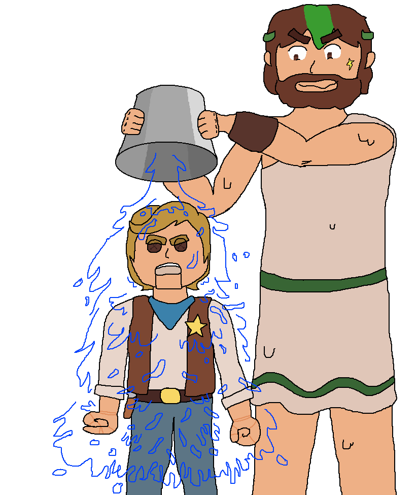 Aquelon1's tweet photo. well, if Joel is gonna so obviously make my headcanon of "water from the Fountain is responsible for the Sheriff's toy-y state" so clearly canon, the least I can do is post my art of it (from like a week ago) here.
#EmpiresSMPfanart #solidaritygamingfanart #smallishbeansfanart https://t.co/sOaqjJzIdu