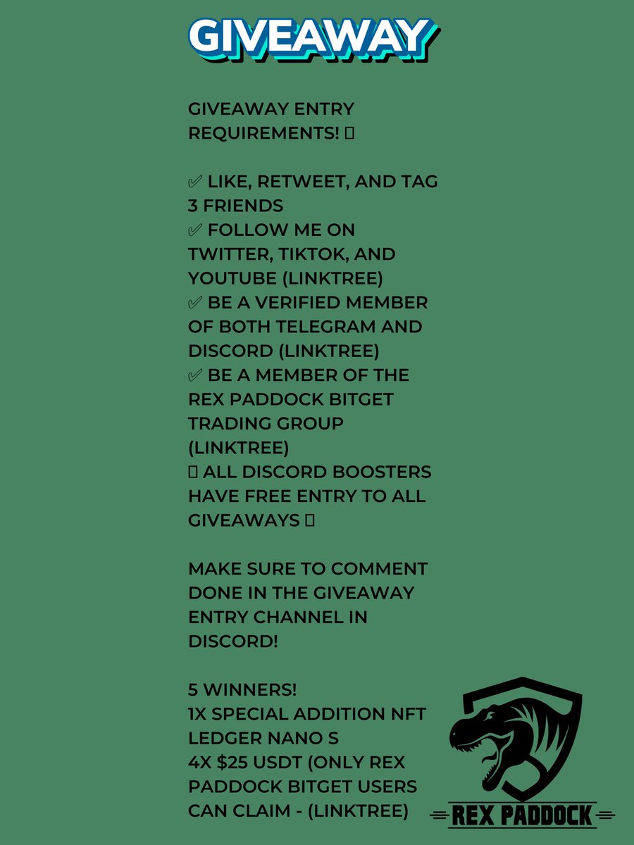 InvestWithRex's tweet photo. The Rex paddock is doing its first give away!!! Check it out https://t.co/RwIODrdOAV