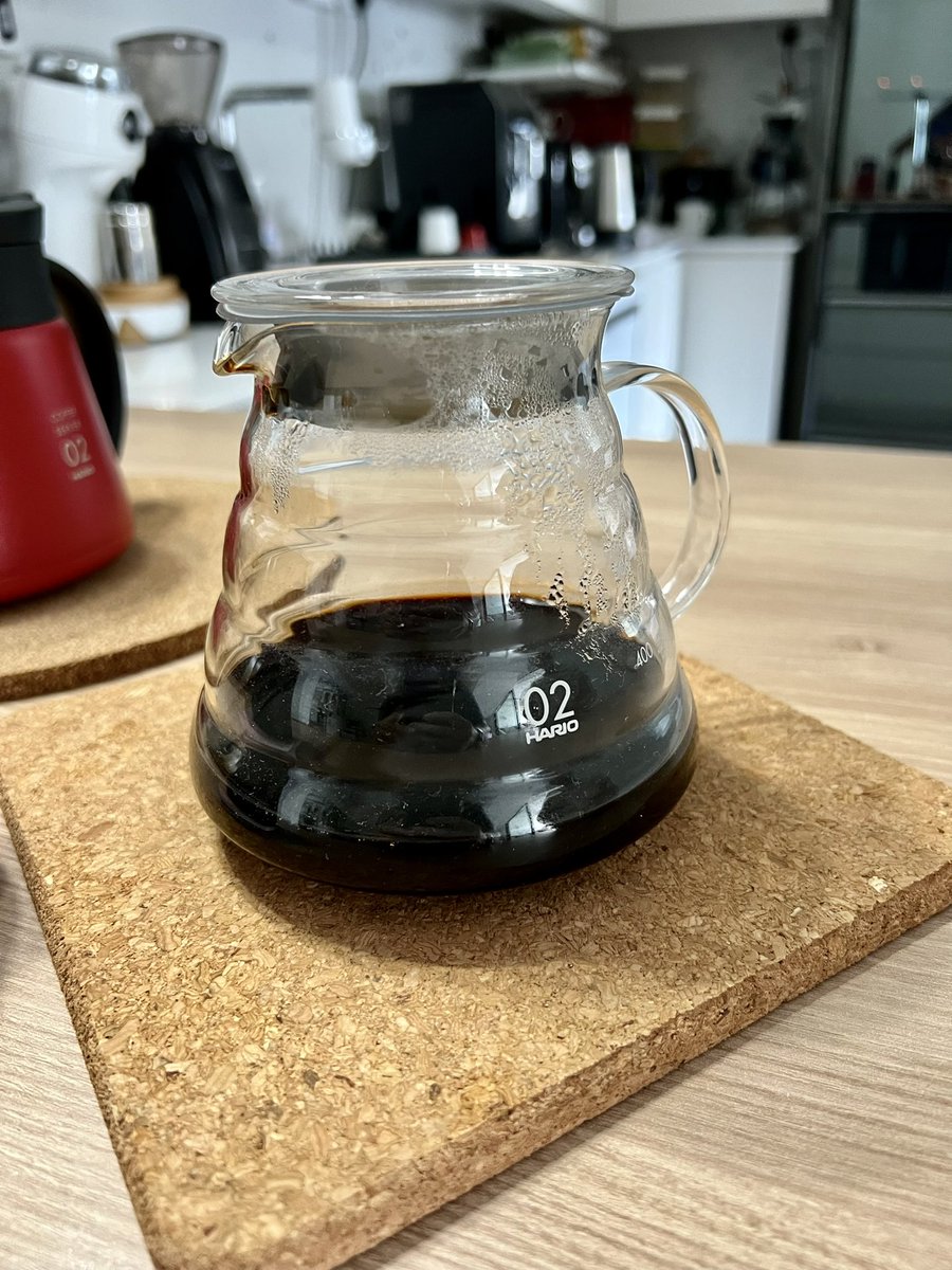 mrbrown's tweet photo. Warning: I’m very caffeinated today. 

Besides my usual two double-shots of medium-roast espresso, I also made a drip of this dark-roasted kopi that was a housewarming gift.

I forgot how strong this stuff can be because I don’t drink kopi often. Yikes.

#bouncingoffthewalls https://t.co/cfJQfMkcx6
