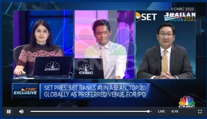 SET_Thailand_EN's tweet photo. USD 3.8 billion #offshorefund have flown into #Thaistock market# so far this year on the back of strength of the economy and listed companies, #SET President Pakorn Peetathawatchai told @CNBC's Street Signs.  

#ThailandFocus2022  #Thaieconomy

Watch: https://t.co/ha0DeqIUpE https://t.co/zdoEIZNT6K