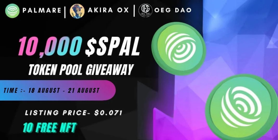 mojuxyz's tweet photo. OEG_DAO X AKIRA X Palmare Airdrop
🏆Prize Pool🏆
10,000 $SPAL Token + 10 FREE NFT
TO Enter:-
✅Follow @MultipleAirdrop & @DaoOeg & @PalmareOfficial
✅RT & TAG 3 FRIENDS
✅Finish Gleam task
https://t.co/E8gkg13F8w
🕛20AUG
#Airdrops #Giveaways #NFTs #Daooeg #MiltipleAirdrop https://t.co/T8nQC1My1W