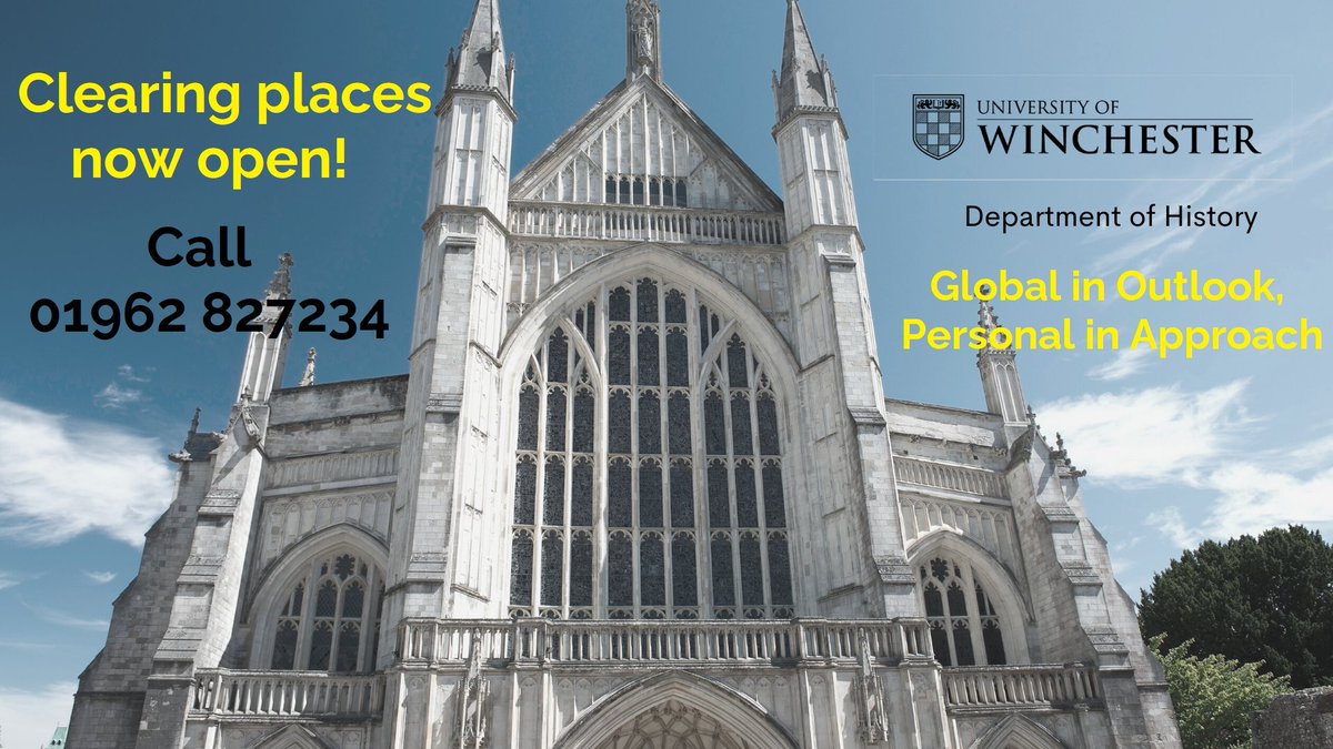 WinchesterHist's tweet photo. There are many different pathways into history, as our staff and students will attest! What do you love about history? Ring us at 01962 827234 to talk about our variety of programmes and offerings. #HelloWinch #HelloClearing #Clearing #Clearing2022 https://t.co/CV0yDijbbn