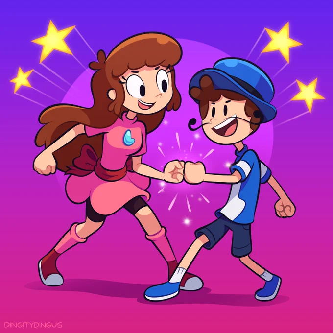 A friendly fist bump! #Dingo #Sophia #OC #OriginalArt 