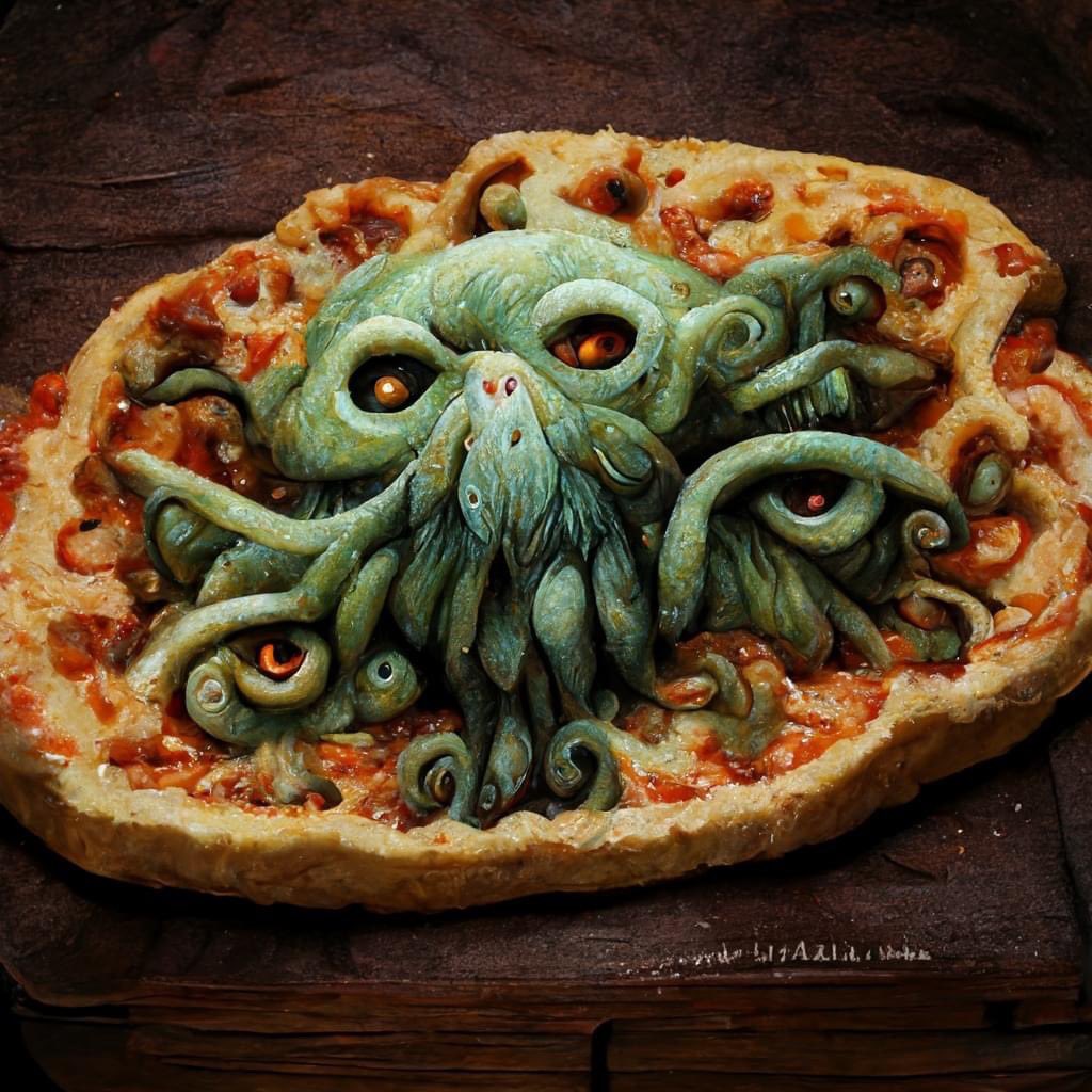 DarkLordCthulhu's tweet photo. #cthulhu #pizza https://t.co/jOG7Nnv4oZ