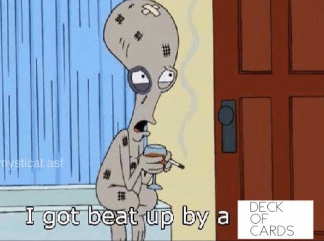 mysticalasf's tweet photo. Me after my tarot cards call me out on my sh*t https://t.co/7CstjS5daa