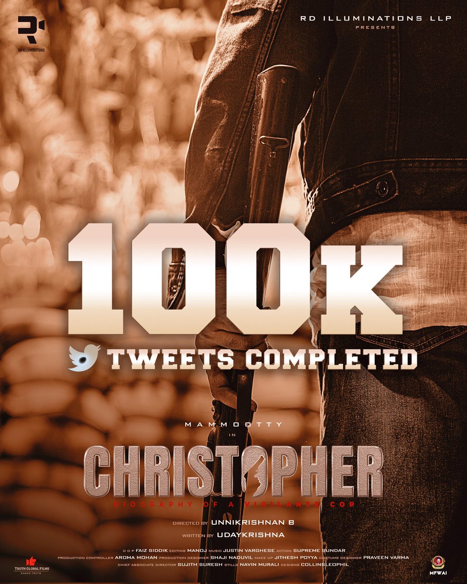 mfwaikerala's tweet photo. 100K+ Tweets &amp; Counting💥 #Christopher ruling @TwitterIndia!🔥

@mammukka #Mammootty #BUnnikrishnan #Udayakrishna  @IlluminationsRd #TruthGlobalFilms https://t.co/9eBHFY08fw