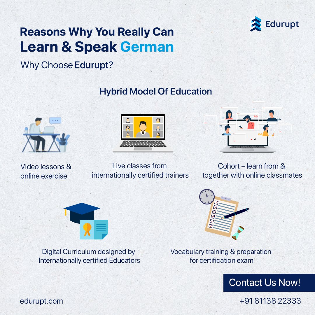 eduruptofficial's tweet photo. Not convinced yet? 
These are some of the reasons why you really can learn and speak German with Edurupt--  Read More https://t.co/REScZGXCRt

#edtech #education #deutsch #hybrid #German #freedemo #Digital #learning #language #LanguageLearning #Germany #onlinelearning #edurupt https://t.co/B1cfam7euK