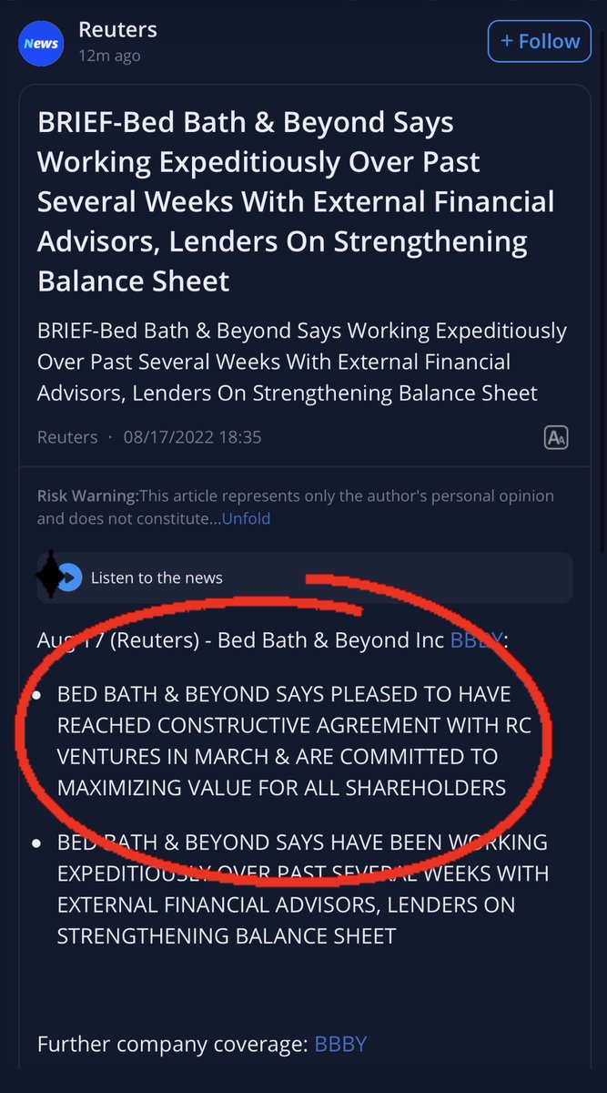 ComputerSewers's tweet photo. @DoveGig New #news article REITERATING that RYAN COHEN HAS NOT SOLD HIS SHARES AND IS STILL WORKING CLOSELY WITH $BBBY TO MAXIMIZE VALUE FOR ALL #SHAREHOLDERS

#RyanCohen #bedbathandbeyond #bbby #breakingnews #breaking #new #trending #TrendingNow #TrendingNews #breakingnow #TrendingStocks https://t.co/ePHy9E2zSH