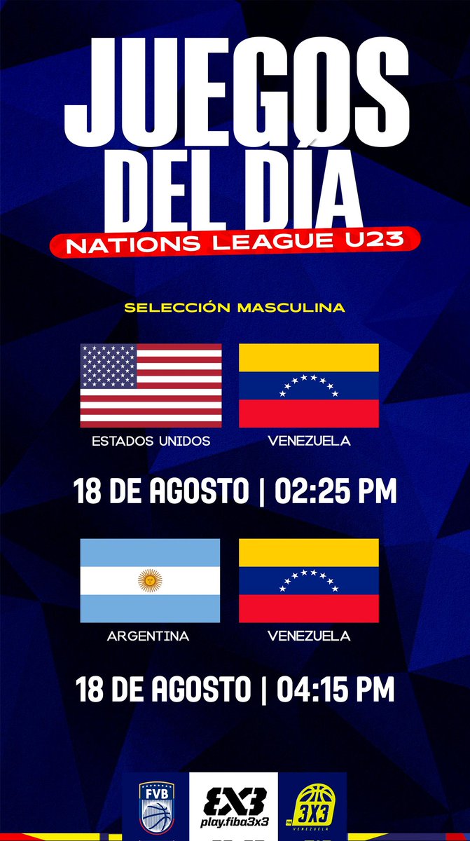 FVBbasketball's tweet photo. 📆 Calendario de la parada 5 de la FIBA 3x3 Nations League.

#MasBaloncesto
#3x3 https://t.co/i1SO7oPRVF