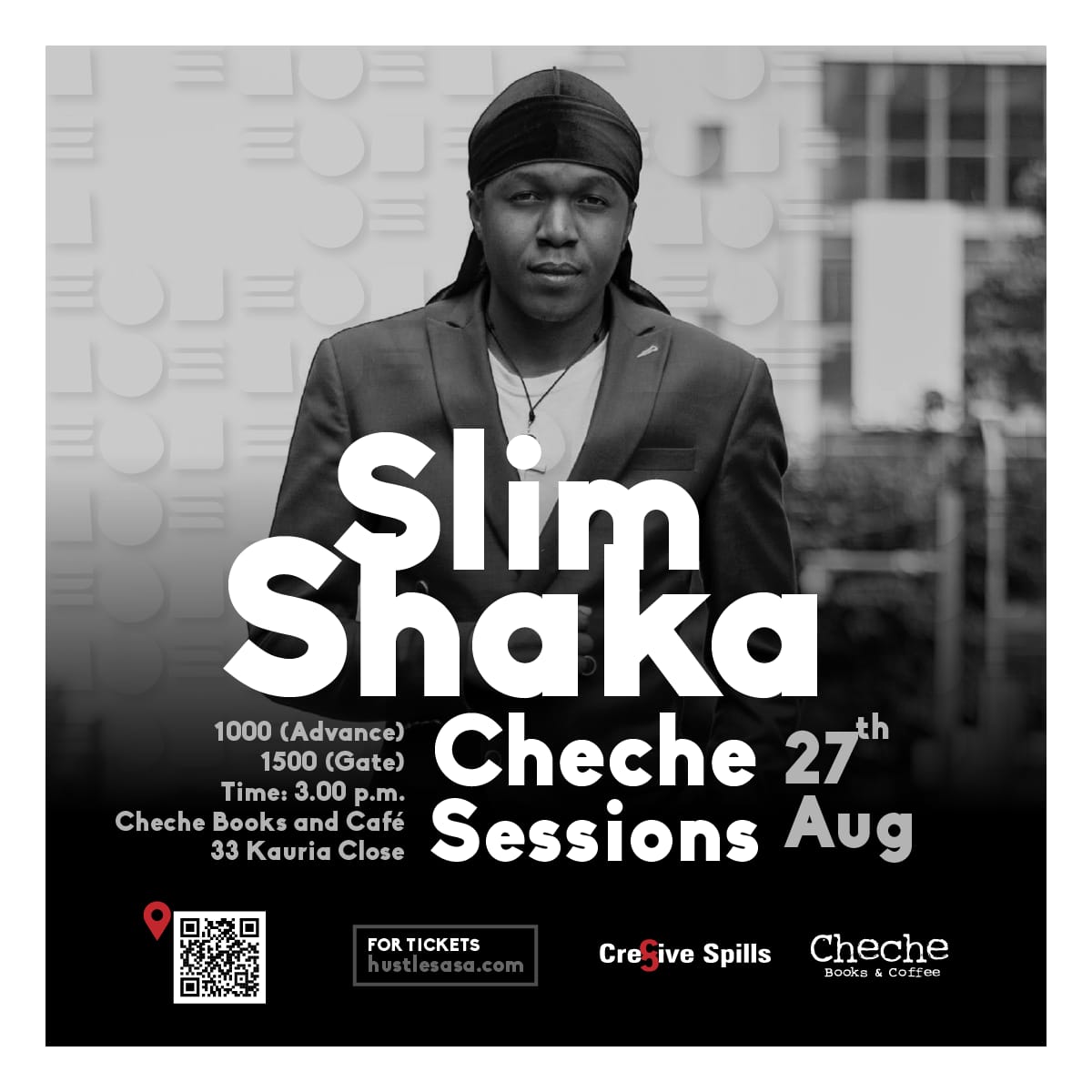 We have 10 days to #Slimshakalivesession @cheche_sessions on the 27th of August. Let's get ready to vibe 
#chechelivesession
#chechelive 
#poetryvibes #SlimShaka