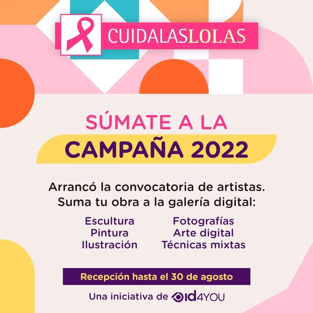 Unos días con Bobby se suma a la convocatoria para artistas.
Sé parte de la Galería Digital @Cuidalaslolas.
Inscripciones
linktr.ee/cuidalaslolas
 La Galería Digital tiene como objetivo promover la detección temprana del cáncer de mama. 
#cuidalaslolas #galeriadeartedigital