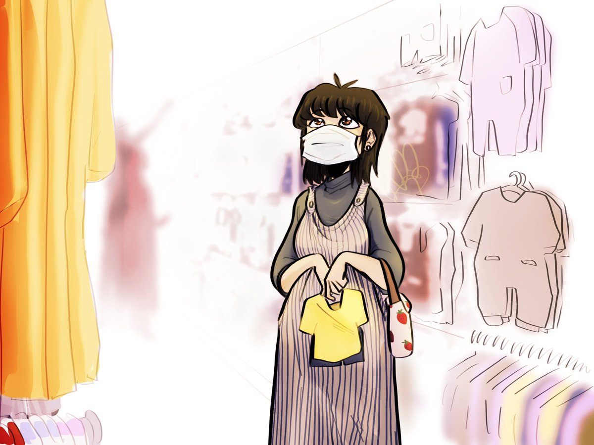 revvyred's tweet photo. Baby clothes shopping~ 💕 
#conceptart #design #comic #webtoon #webcomic #wip #japan #illustration #sliceoflife #comedy #cute #mom #singlemother #motherhood #baby #education https://t.co/AgdVbGy66t