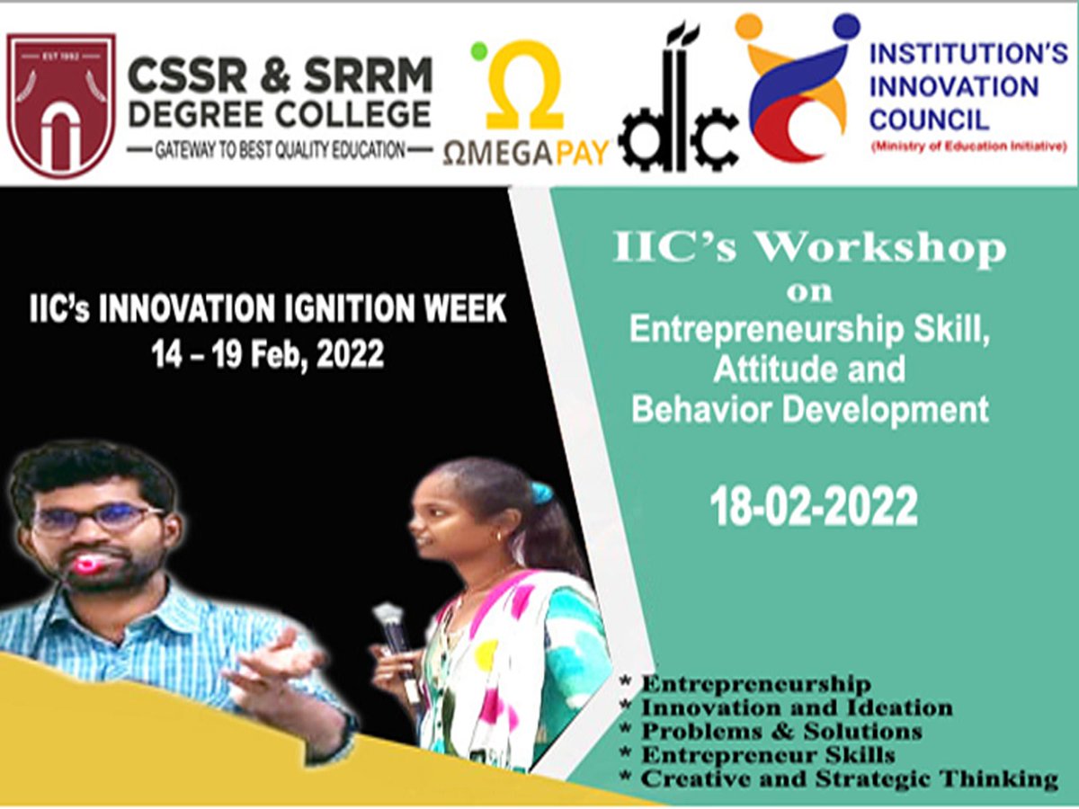 CSSRANDSRRMDC's tweet photo. Workshop on Entrepreneurship Skill18-02-2022 https://t.co/RX9LbNN5ZD