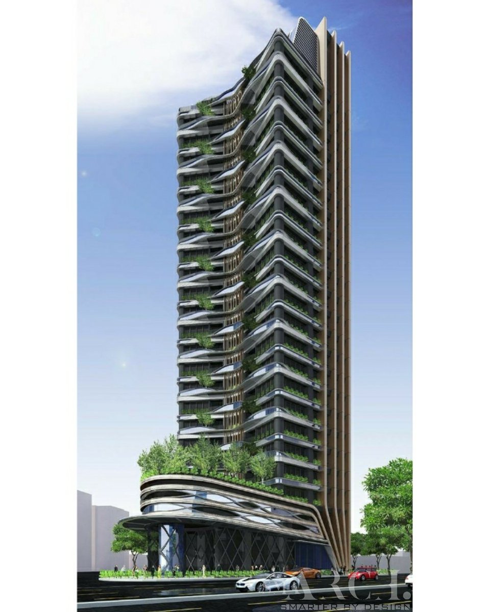 smaarch_designs's tweet photo. SLIMSCRAPER ... Planned on a corner plot this 27-storeyed skyscraper in South Mumbai has apartments with wavy decks overlooking the eastern waterfront of Mumbai with parking and recreational facilities at the lower levels @Buildofy @DesignDekko @ArchDaily @architectmag https://t.co/b76aNsU1hW