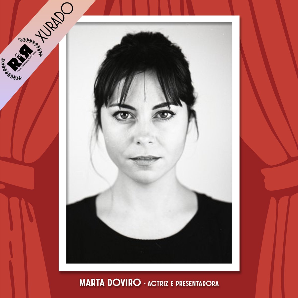 👩‍⚖ Xurado 3/3: <a href="/martadoviro/">marta doviro</a> (Actriz e Presentadora). Coñecida sobre todo polos programas de televisión que presenta e pola súa faceta de monologuista. Marta tiña que pasar polo RiR... sen dúbida! Benvida! #EuSonDeRiR #RIR2022