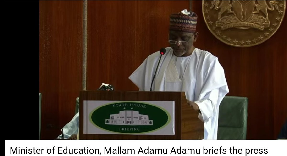 Laurestar's tweet photo. "At my 2020 Annual Min. Briefing, I informed the Press that we have reduced d number of Out Of School Children #OOSC from 13m to 6.9m
May I inform you that we have further recorded impressive enrollment in d last one year, further reducing d number of #OOSC"
-ADAMU ADAMU
Educ Min https://t.co/fI7YIRZn4F