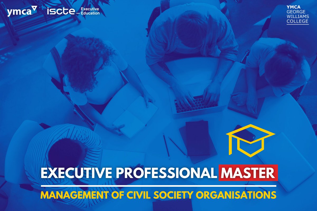🎓YMCA`s first Executive Professional Master is here! 

🎯The program is organized in partnership with 
<a href="/iscte_execed/">ISCTE Executive Education</a> Lisbon &amp; <a href="/YMCAGWC/">YMCA George Williams College</a>, and will offer a double certification in “Management of Civil Society Organisations”. 

👉Read in full: bit.ly/ymca-master