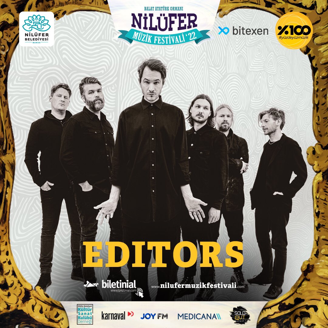 biletinial's tweet image. İngiliz rock grubu Editors ile müziğe kapılmaya var mısın? 🎶😍

Bir çoğumuzun hayranlıkla dinlediği İngiliz Rock grubu Editors ile unutulmaz bir gün geçirmek için Nilüfer Müzik Festivali'nde buluşuyoruz!💛

#nilüferfest #biletinial #soldoutevent #yüzdeyüzmüzik