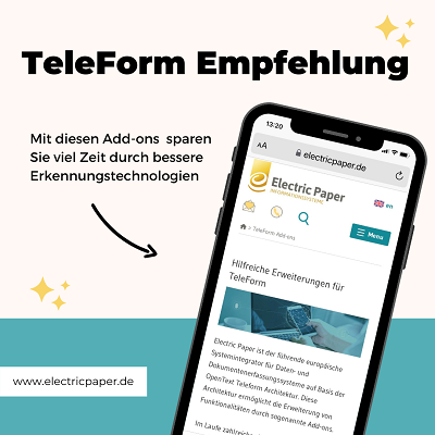 EPI_Lueneburg's tweet photo. 💥 Kennen Sie schon unsere neuen Add-ons für TeleForm? Vielfältige Möglichkeiten in der Verarbeitung von Formularen & Daten mit TeleForm. 👀 Alle Vorteile hier: https://t.co/yufBDQ9dB4 #teleform #electricpaper #capturing https://t.co/PDAF58kzE3