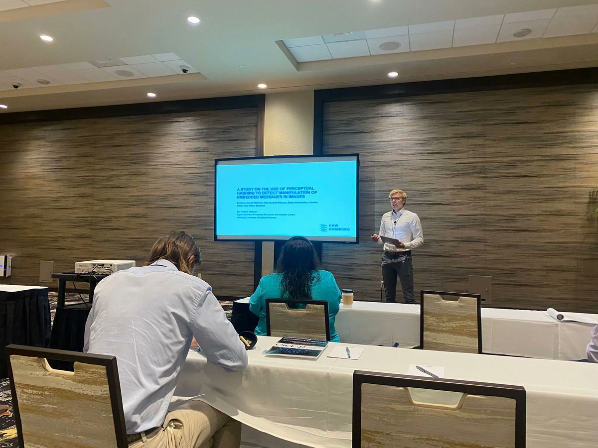 FTZDIWIP's tweet photo. At the CSCE 2022 in Las Vegas, we presented our research on securely embedding messages into images. The main challenge was to allow lossy compression while still being able to detect malicious manipulation. It is part of the greater goal for authentic and secure videostreams. https://t.co/bYLgHUTkB1