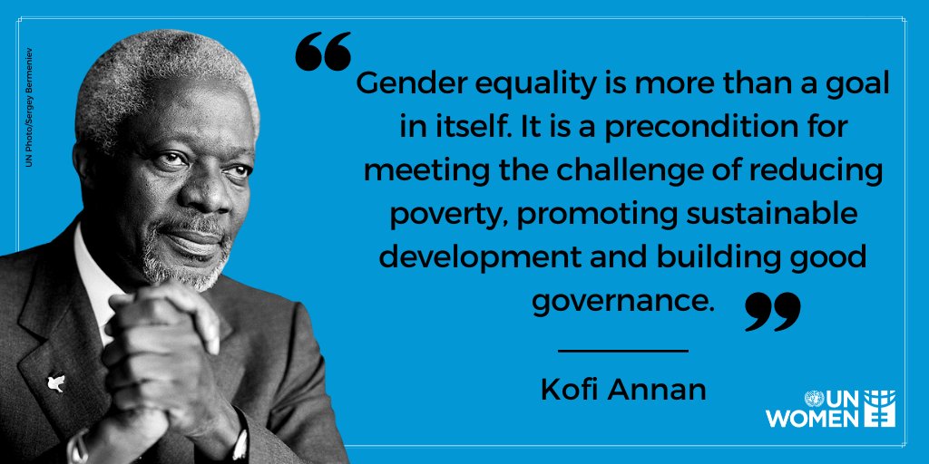 Today marks four years since the passing of former @UN Secretary-General #KofiAnnan. We remember him as a gender equality advocate who fought fiercely for human rights. His legacy lives on.