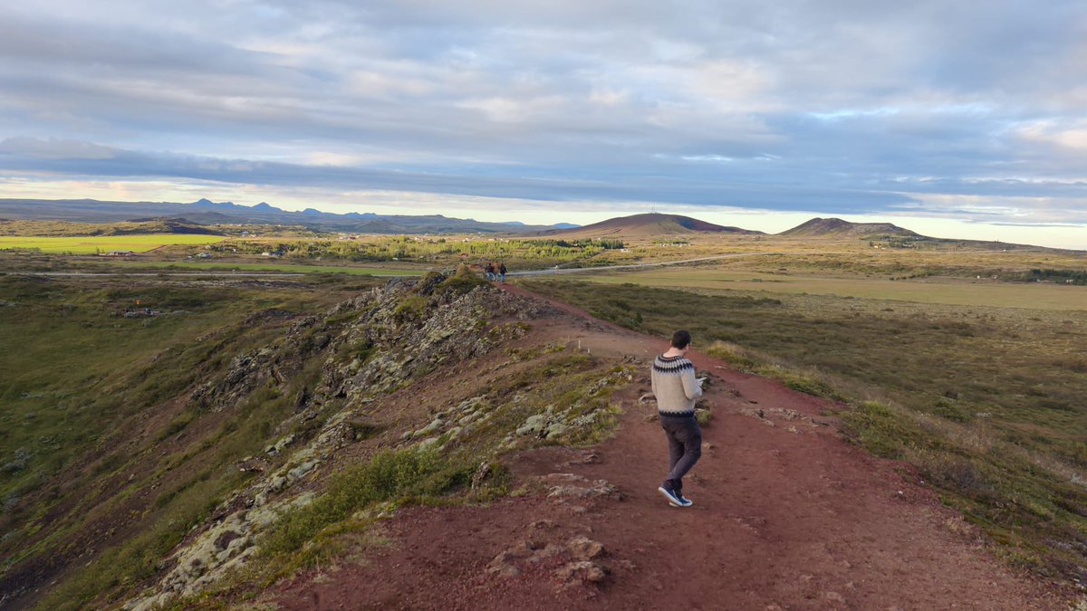 BnmiNordic's tweet photo. #BNMI2022 There is of course more to offer for a conference taking place in August at Reykjavik. 
 
We love this email from @Siggi_Runar "Oh, by the way there is a volcano erupting between us and the airport, let's go take a look!"   

(photos from our hike on Tuesday @kschink ) https://t.co/CYpaKodoMi