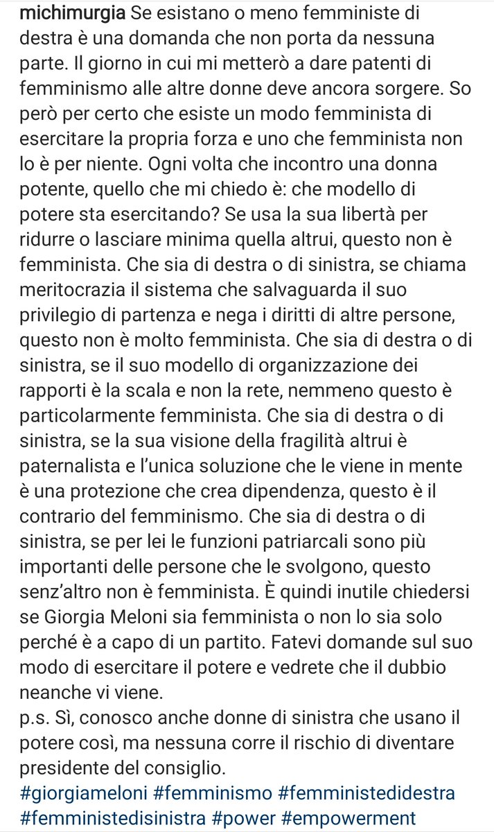 KelleddaMurgia's tweet photo. Esistono femministe di destra? https://t.co/g4KMNVvFA2