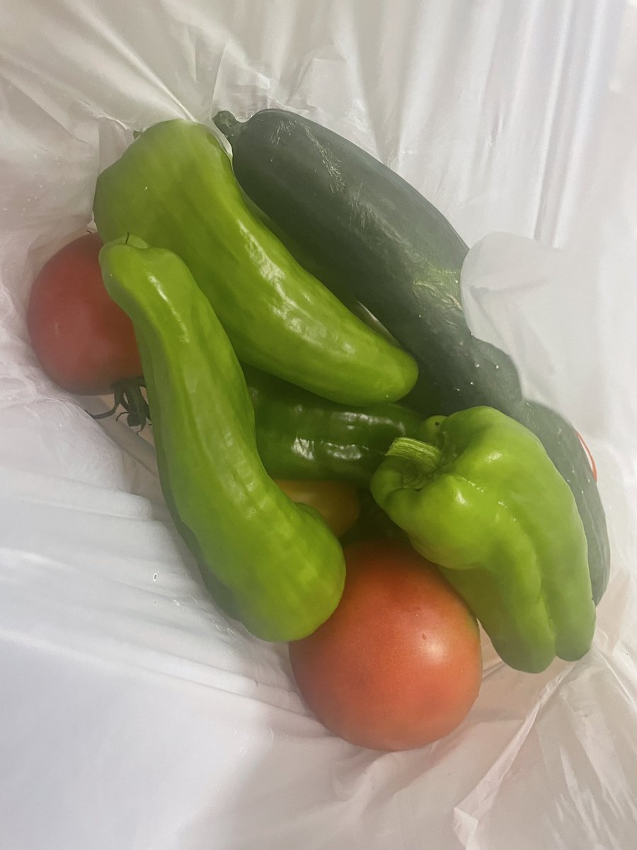 Misaton_1208's tweet photo. 実家にいたらお隣さんがピンポンして
「よかったらー」って置いてった。

コロナになって置き配になっても田舎の風習って続いてるんだね、ほっこり！ https://t.co/a2YNjHBEiF