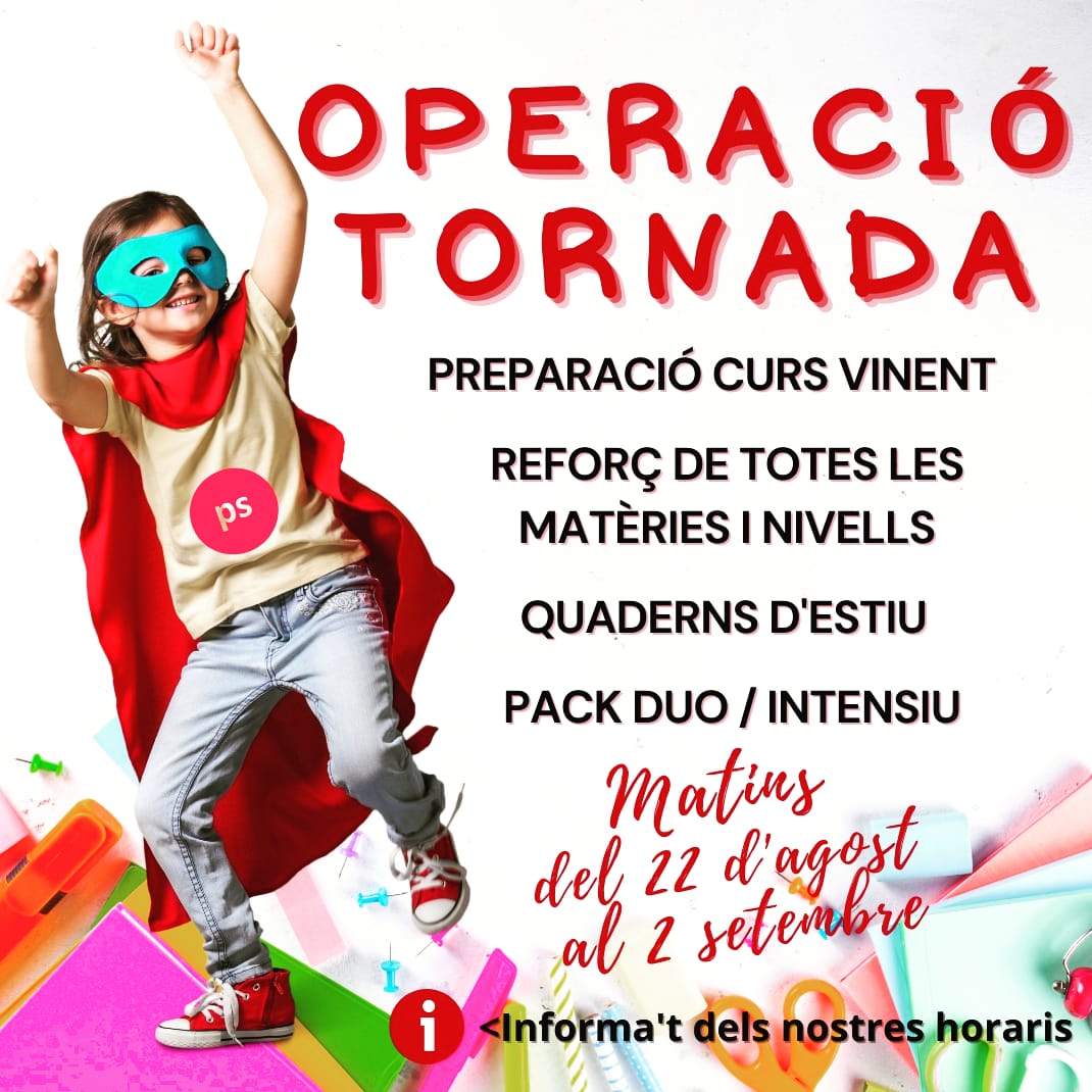puntstudy's tweet photo. A partir d'aquest proper dilluns 22 d'agost a Punt Study
📍S'activa l'operació tornada!!!
Perquè puguin tornar a l'escola ben preparats!!
⚠️Informa't, tots els matins de 9:30 a 13:00h
☎️ 973.713.389 📱 609.514.997
📧puntstudy@gmail.com 
#tornadaalescola 
@puntstudy https://t.co/vOvr7J7cjg