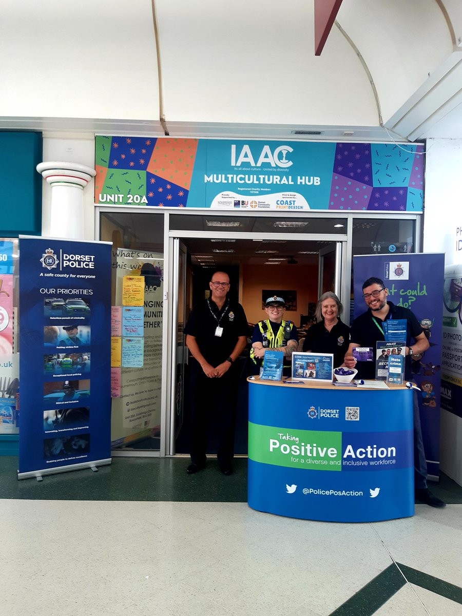 PolicePosAction's tweet photo. The doors are open at #IAAC in @SovCentBoscombe and we are promoting #policejobs and @DorsetVOL #volunteering opportunities with @dorsetpolice. We'll be here till 2PM so come and say Hi 👋 #JoinUs #BePartOfSomethingBigger #PositiveAction Are you ready for a new career? 🚓👮‍♀️🚨🐾 https://t.co/j6bSZnV9pp