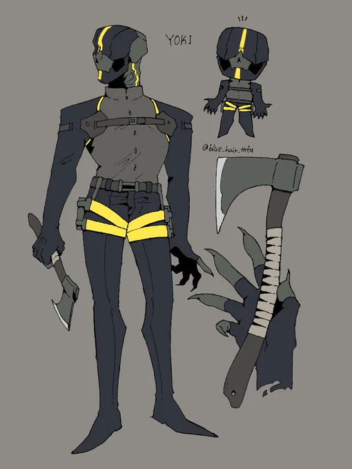 キャラデザ名前はヨキ、名前の通り斧が好き 