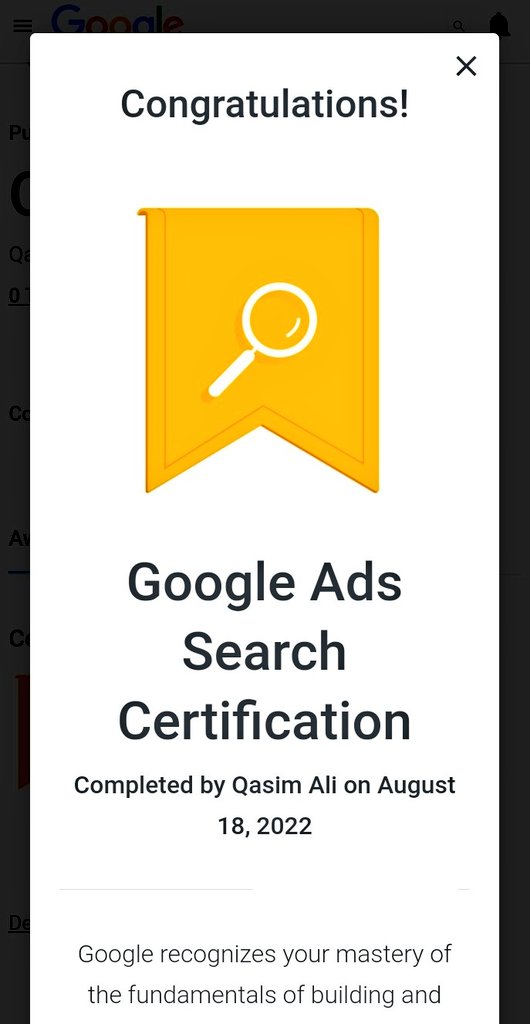 Got certified ✅ by Google.
Happy day 💗
<a href="/GoogleAds/">Google Ads</a> 
<a href="/Google/">Google</a>