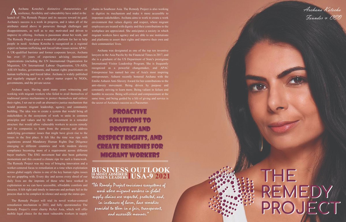 IeUsa9's tweet image. Archana Kotecha #CEO and #Founder of #theRemedyProject
#Admired #Women #Leaders #2021year
#USA9 #USA9insights #technology #Technews #magazine #Central #WesternDistrict #HongKong #SAR #LegalServices #entrepreneurs #creating #proactive #migrantworkers #remedies