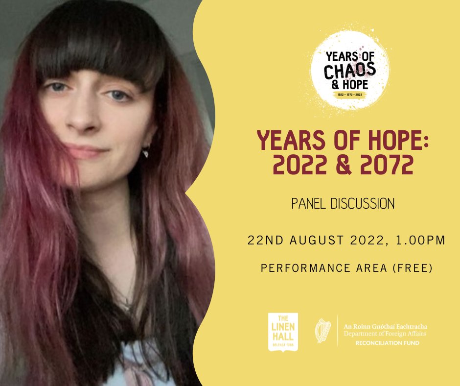 thelinenhall's tweet photo. #YearsofHope
We’re excited to welcome Beth Elder, QUBSU’s Education Officer - @QueensSU_, to our 'Years of Hope' panel! Join us next Monday for this important conversation on issues affecting young people.
More: https://t.co/34C6c5FM95
#YearsofChaosandHope https://t.co/QA7O6s9oWC