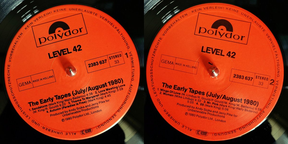 peeanopijloo's tweet photo. 'The Early Tapes' (July/Aug 1980), also known as 'Strategy', is the second album released, but first to be recorded, by the British group Level 42. Originally recorded for #EliteRecords, the band subsequently signed to #PolydorRecords. #Level42 #BritishJazzFunk #MarkKing #vinyl https://t.co/eMFGVClRIs
