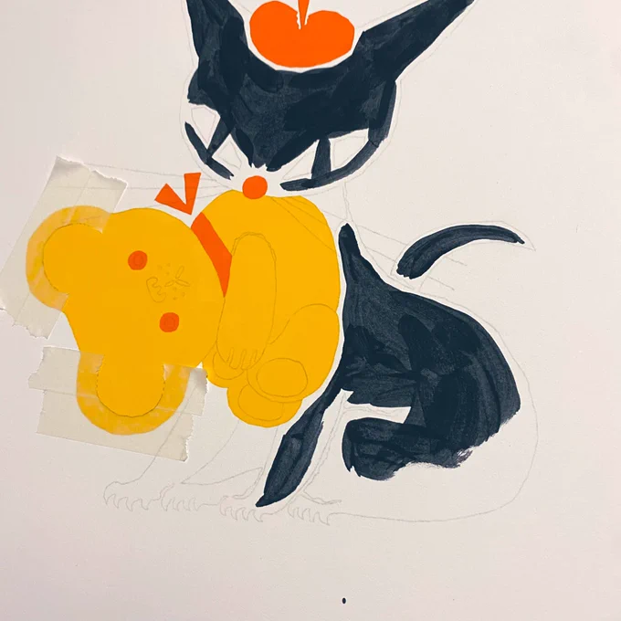 やっちまった#黒ねこ意匠 #blackcatrobin #原画  #失敗 