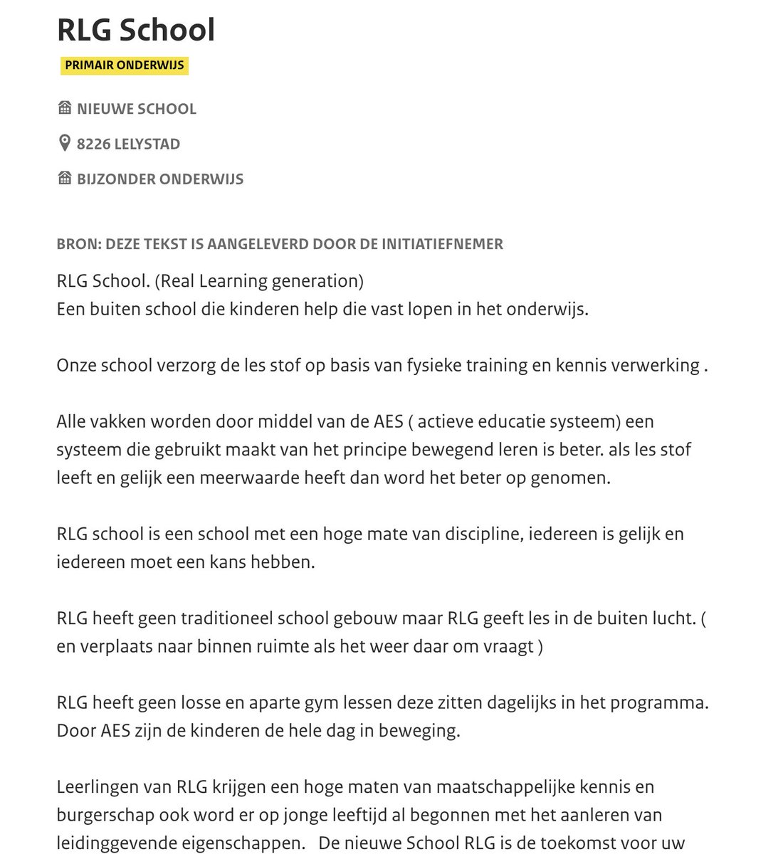 mjk's tweet photo. Ik probeer optimistisch te blijven over het #onderwijs in Nederland, maar soms denk ik dat het echt failliet is. Deze nieuwe basisschool, waar blijkbaar niemand kan schrijven en denken, mag beginnen van de Inspectie van het Onderwijs. https://t.co/9O3Gfu8sfr https://t.co/AGOXz1Ubgy