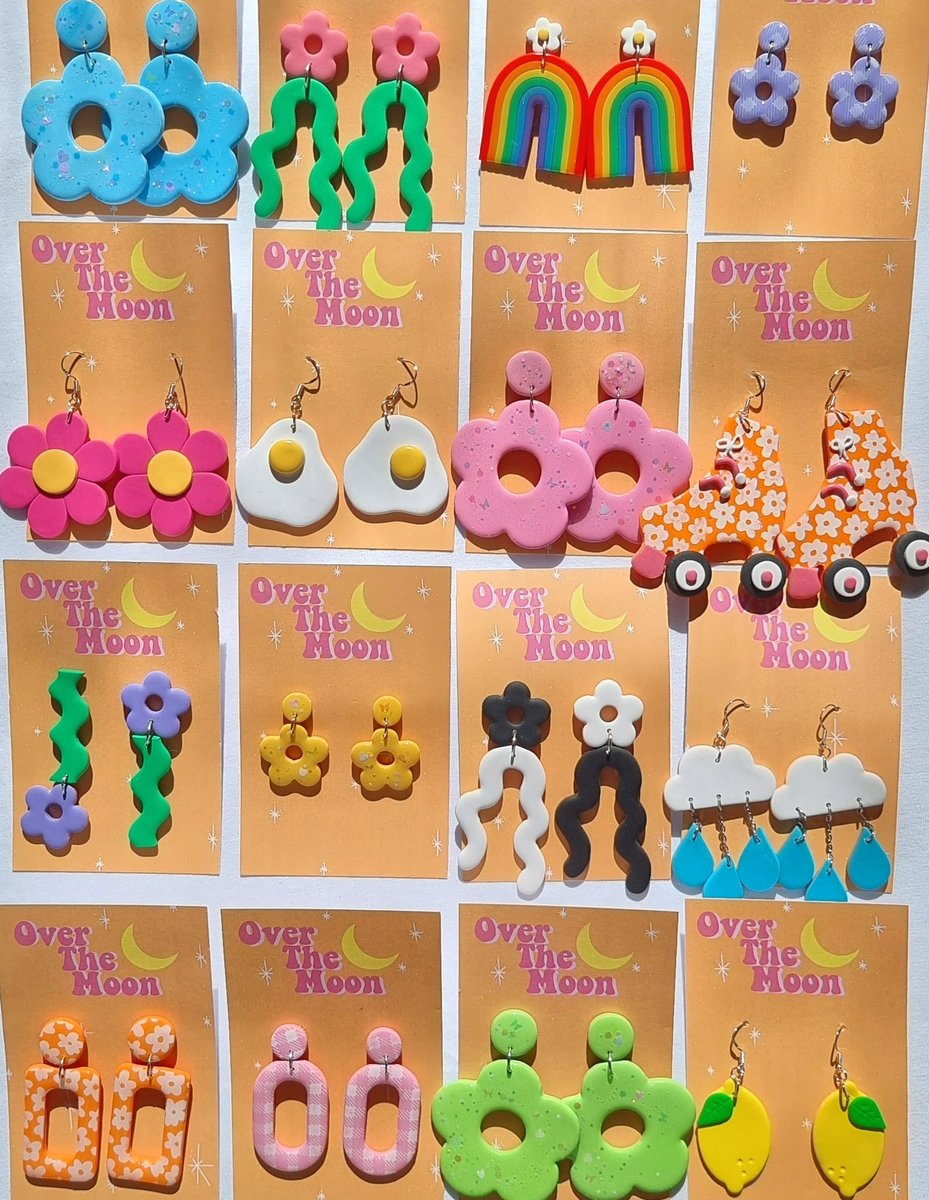 _Overthemoonuk's tweet photo. Sunny goodies! 🌞 
#polymerclayearrings #resinearrings #funjewellery #funkyearrings https://t.co/x0A89upwB6