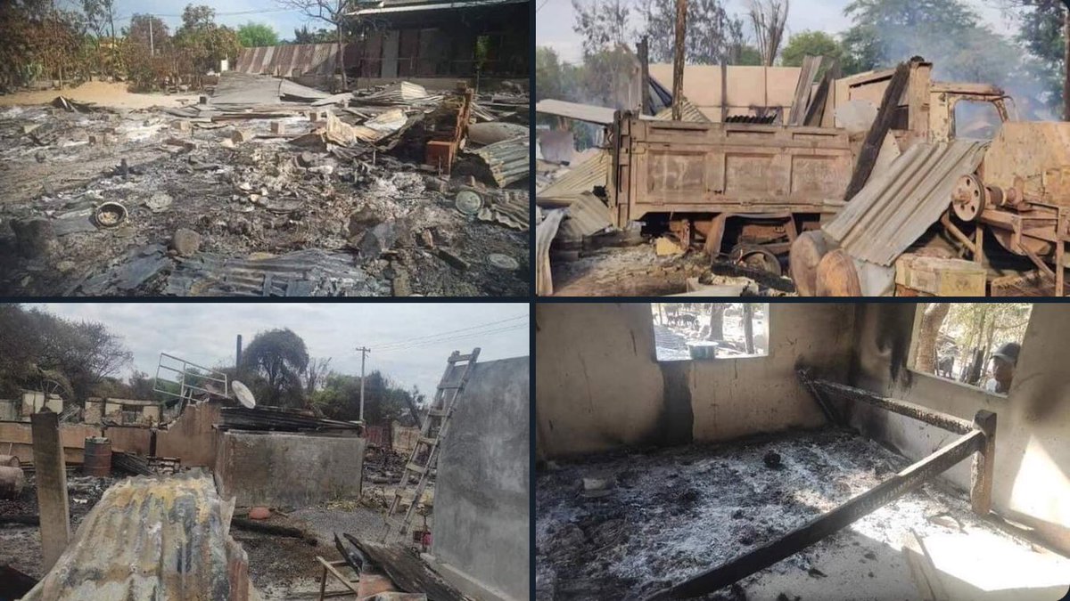 Myanmar SAC Terrorists raided Zeyar Wadi village, six miles southwest of Sagaing Region's Ye-U township, and burnt down 59 civilians' houses in the village, on August 13.

#2022Aug18Coup #UselessUN #WhatsHappeningInMyanmar