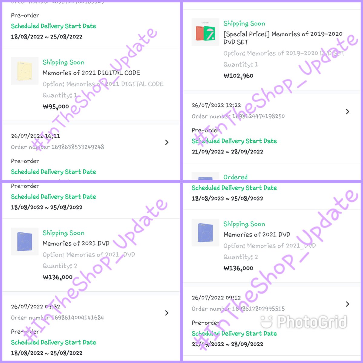 InTheShop_BTS's tweet photo. Memories of 2019-2021
Digital code ,DVD รอบแรก สถานะขึ้น shopping soon ทุกออเดอร์แล้วนะคะ
#InTheShop_Update
#TnTheShop_BTS https://t.co/Wcj3Hr8AjG