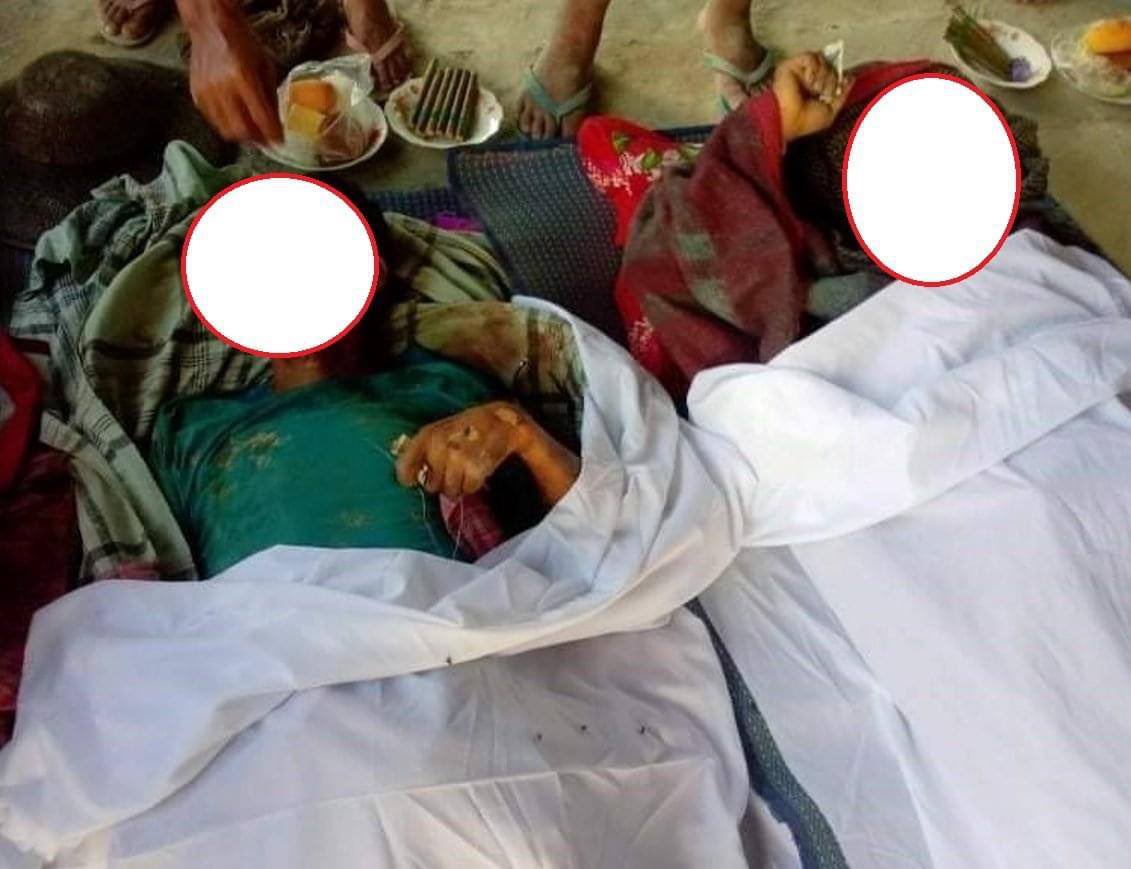 TTFR__Myanmar's tweet photo. A farmer called Aung Htay Win, and U Pho No were tortured and killed by military troops who had stormed LayEainSu aka MyaungHla, southern Kalay tsp, Sagaing division on 16th August.  #2022Aug18Coup #UselessUN #WhatsHappeningInMyanmar https://t.co/B6TmTz2Y0o