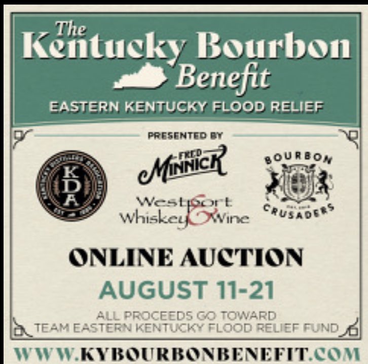 KentuckySenator's tweet photo. Help us help flood victims in Eastern KY; we’ve added a rare package to the #bourbonauction 

•All proceeds will go to the state's Team Eastern Kentucky Flood Relief Fund.
•The auction will end Sunday, Aug. 21 at 11:00PM EST.
•Auction website: https://t.co/S0mqE9QV53 https://t.co/Q4ZSiZYbCy