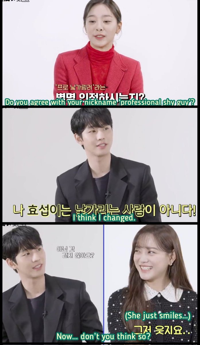 hataestation's tweet photo. When Hyoseop need confirmation from Sejeong to prove that he is not "professional shy guy" anymore and that meaningful smile of sejeong, what got me is he could defend himself yet he needs sejeong validity about it 😎
#hyojeong moments 😍😍 https://t.co/iMLy038IZA