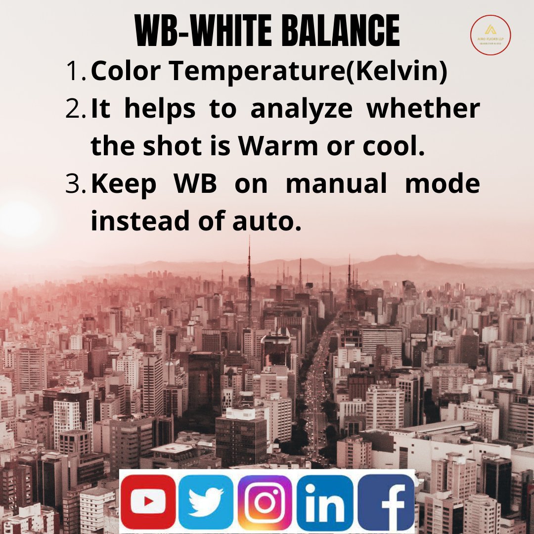 AiroFlicks's tweet photo. Tips for WB-White Balance.
#cinematography #movies #director #whitebalance #script #editing #learnfilmaking #producer #camera #capture #camera #photography #photo #photographer #photooftheday https://t.co/8hgSqrNapU