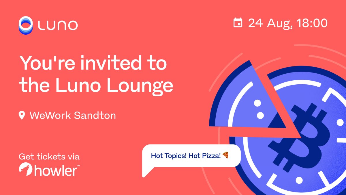 The <a href="/LunoGlobal/">Luno</a> lounge finally comes alive in JHB &amp; I am your host! 

Join our panel of <a href="/EMukumbo/">Ess</a> <a href="/marius_reitz/">Marius Reitz</a> &amp; <a href="/PareshDaya/">Paresh Daya</a> as they will answering all your burning crypto questions. 

There will also be giveaways, Food &amp; drinks!

🎟️ Secure your ticket ow.ly/QbZH50KjFl3