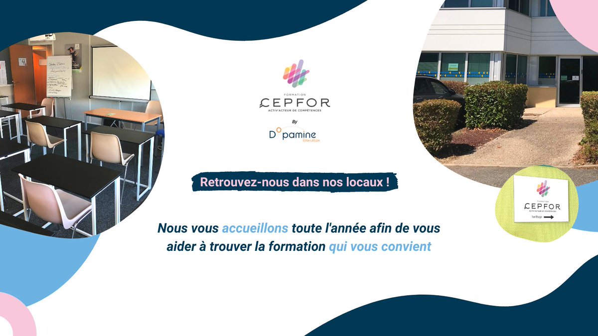 Dopamineform's tweet photo. Retrouvez-nous dans nos locaux CEPFOR, à Labège, au 227 Rue Pierre Gilles de Gennes 📍  

Nous sommes ravis de vous accueillir tout au long de l'année, afin d’échanger sur vos projets de formation, et vous aider à trouver les formations qui vous correspondent le mieux 👌 https://t.co/RaDr2mAUcs